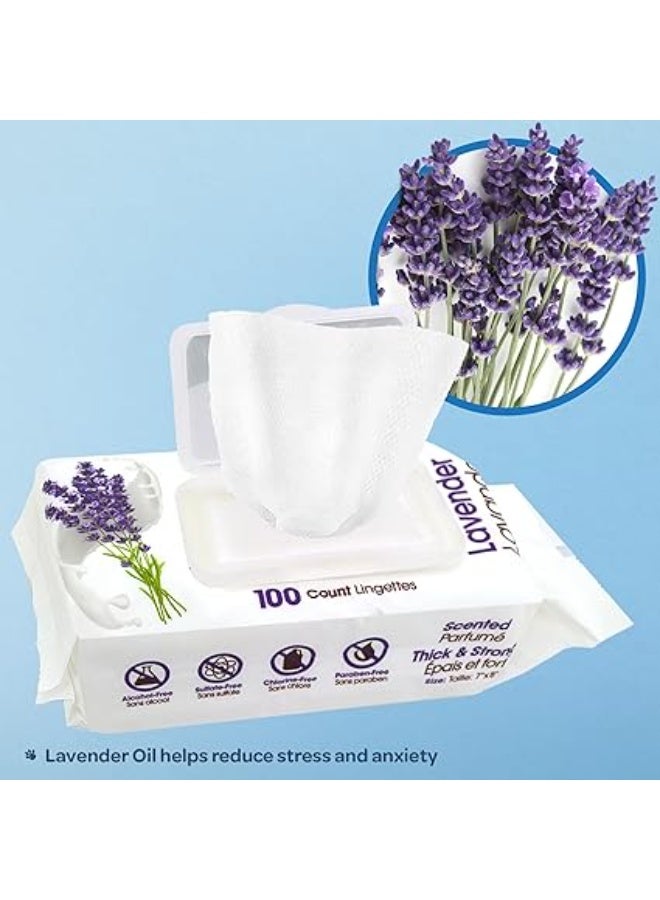 Pet Wipes for Dogs - Dog Wipes Cleaning Deodorizing, for Coats, Ears, Paws - Calming Lavender, Aloe Vera, 100 Count - Image 4